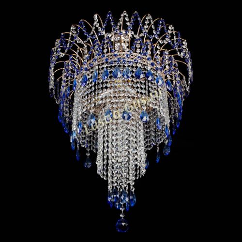 Люстра Агата Венеция №4 длинная Синяя в Магнитогорске Гусь Хрустальный