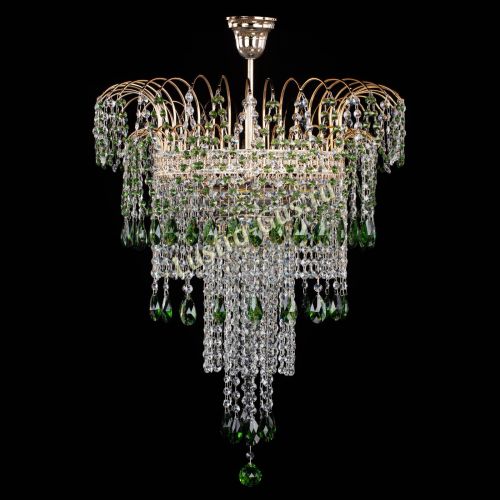 Люстра Агата Венеция №4 длинная Зеленая в Магнитогорске Гусь Хрустальный