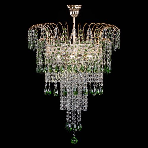Люстра Агата Венеция №4 длинная Зеленая в Магнитогорске Гусь Хрустальный