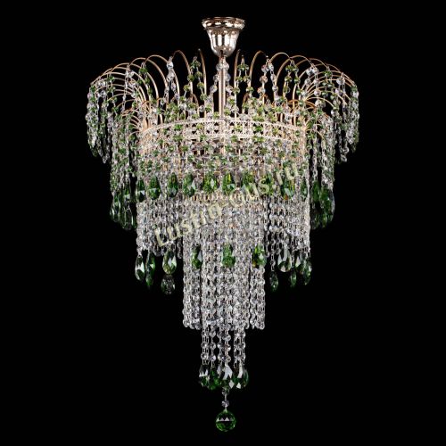 Люстра Агата Венеция №4 длинная Зеленая в Магнитогорске Гусь Хрустальный