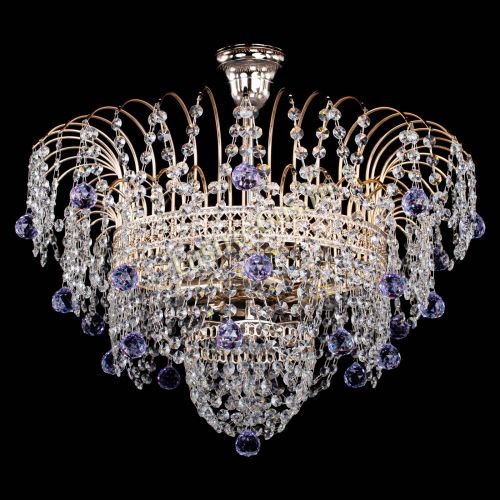 Люстра Агата Венеция №4 шар фиолетовая в Магнитогорске Гусь Хрустальный