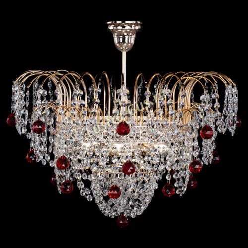 Люстра Агата Венеция №4 шар красная в Магнитогорске Гусь Хрустальный