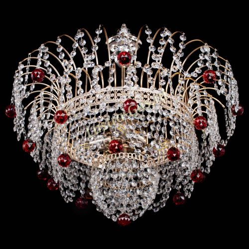 Люстра Агата Венеция №4 шар красная в Магнитогорске Гусь Хрустальный