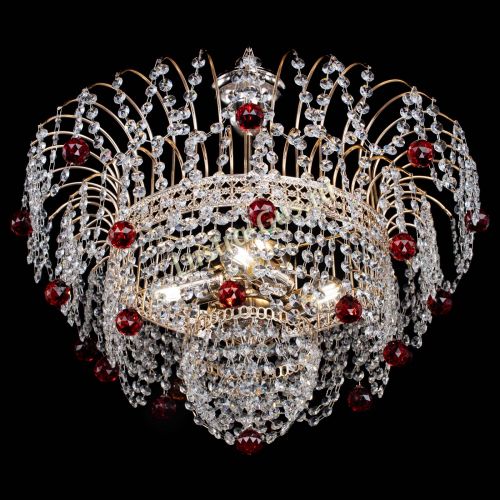 Люстра Агата Венеция №4 шар красная в Магнитогорске Гусь Хрустальный