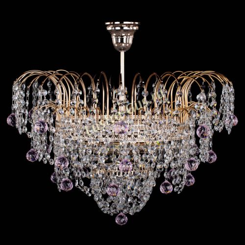 Люстра Агата Венеция №4 шар розовая в Магнитогорске Гусь Хрустальный