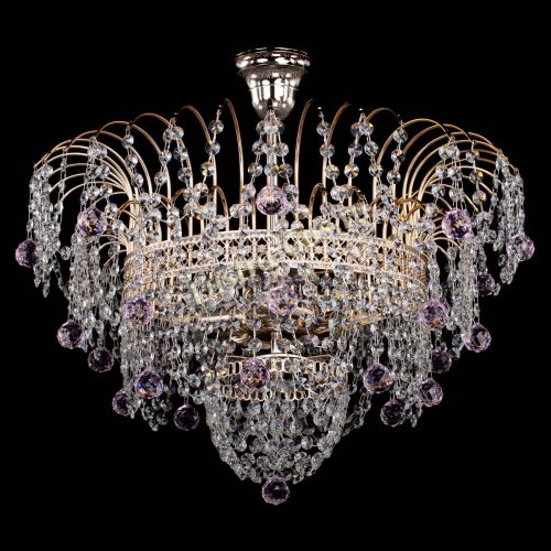 Люстра Агата Венеция №4 шар розовая в Магнитогорске Гусь Хрустальный