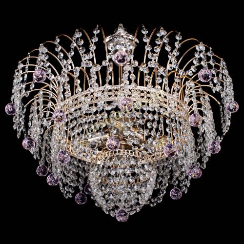 Люстра Агата Венеция №4 шар розовая в Магнитогорске Гусь Хрустальный