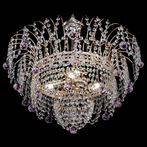 Люстра Агата Венеция №4 шар розовая в Магнитогорске Гусь Хрустальный