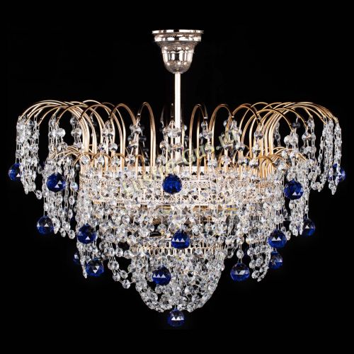 Люстра Агата Венеция №4 шар синяя в Магнитогорске Гусь Хрустальный