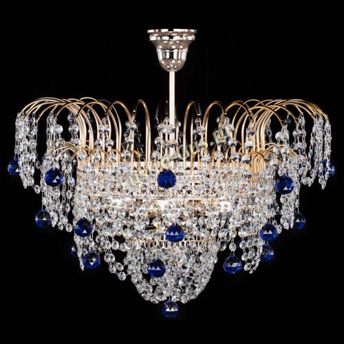 Люстра Агата Венеция №4 шар синяя в Магнитогорске Гусь Хрустальный