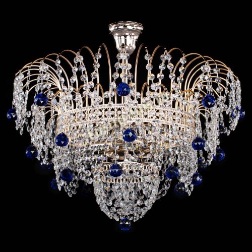 Люстра Агата Венеция №4 шар синяя в Магнитогорске Гусь Хрустальный