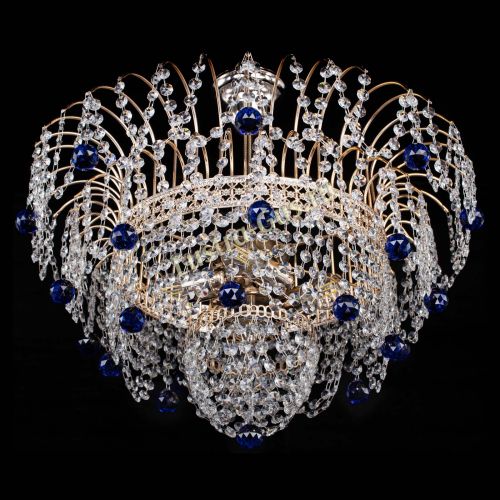 Люстра Агата Венеция №4 шар синяя в Магнитогорске Гусь Хрустальный