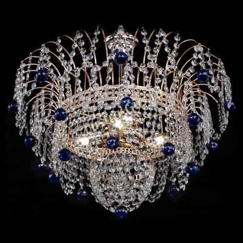 Люстра Агата Венеция №4 шар синяя в Магнитогорске Гусь Хрустальный
