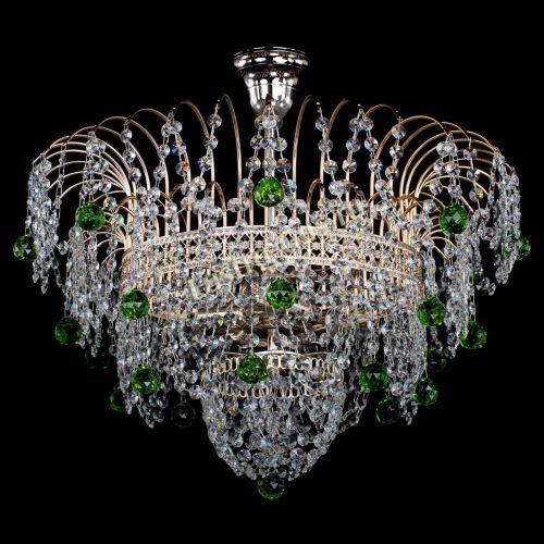 Люстра Агата Венеция №4 шар зеленая в Магнитогорске Гусь Хрустальный