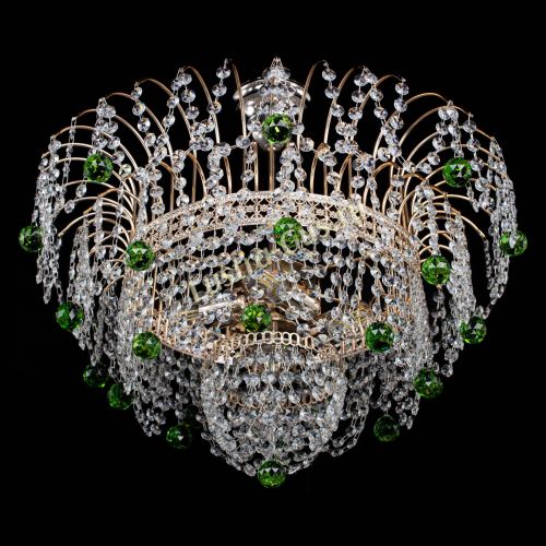 Люстра Агата Венеция №4 шар зеленая в Магнитогорске Гусь Хрустальный