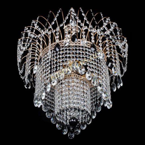 Люстра Агата Венеция №4 черная в Магнитогорске Гусь Хрустальный