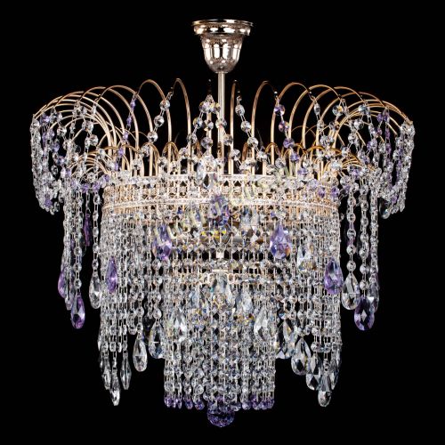 Люстра Агата Венеция №4 фиолетовая в Магнитогорске Гусь Хрустальный