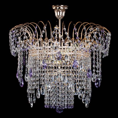 Люстра Агата Венеция №4 фиолетовая в Магнитогорске Гусь Хрустальный