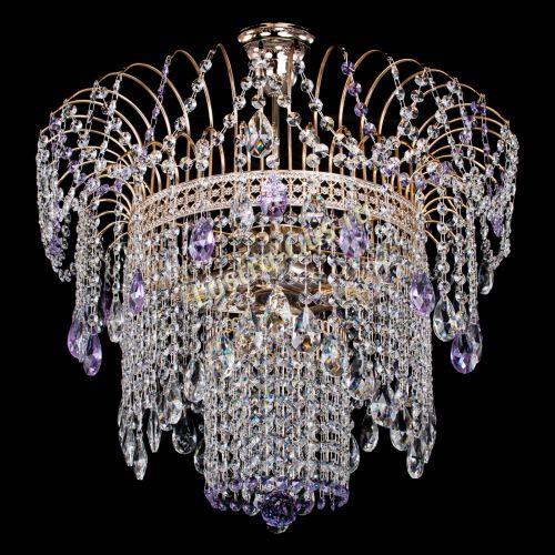 Люстра Агата Венеция №4 фиолетовая в Магнитогорске Гусь Хрустальный