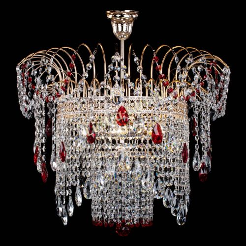 Люстра Агата Венеция №4 красная в Магнитогорске Гусь Хрустальный