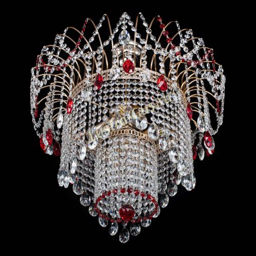 Люстра Агата Венеция №4 красная в Магнитогорске Гусь Хрустальный