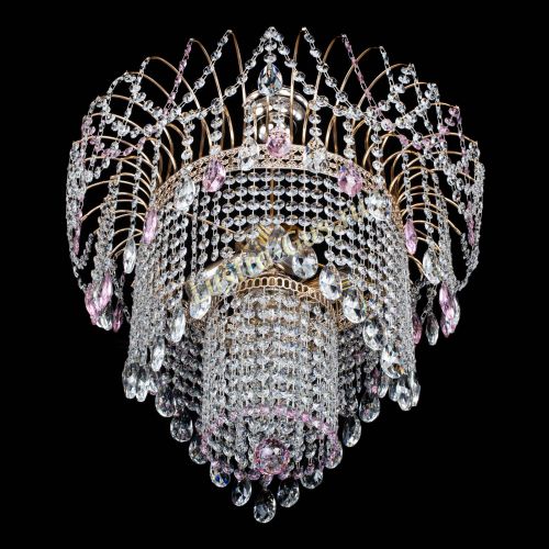 Люстра Агата Венеция №4 розовая в Магнитогорске Гусь Хрустальный