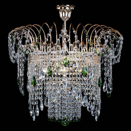 Люстра Агата Венеция №4 зеленая в Магнитогорске Гусь Хрустальный