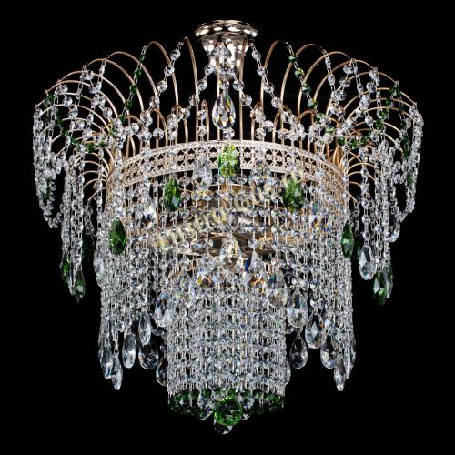 Люстра Агата Венеция №4 зеленая в Магнитогорске Гусь Хрустальный