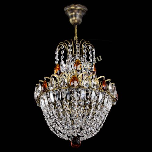 Люстра Астра №1 с подвесом под бронзу Чайная в Магнитогорске Гусь Хрустальный