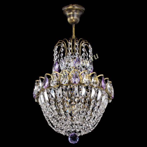 Люстра Астра №1 с подвесом под бронзу Фиолетоавя в Магнитогорске Гусь Хрустальный