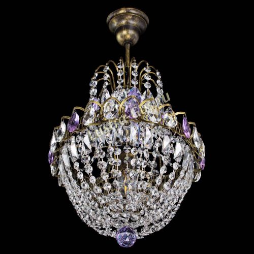 Люстра Астра №1 с подвесом под бронзу Фиолетоавя в Магнитогорске Гусь Хрустальный