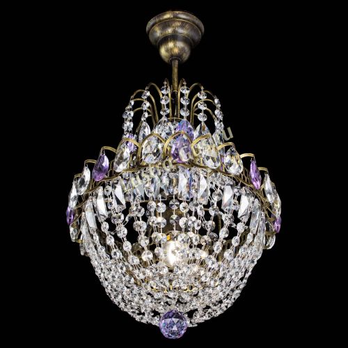 Люстра Астра №1 с подвесом под бронзу Фиолетоавя в Магнитогорске Гусь Хрустальный