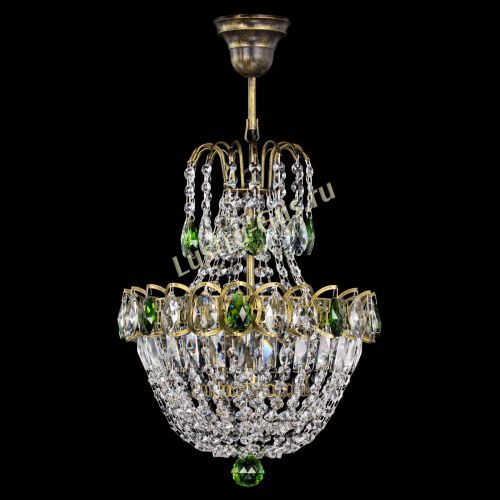 Люстра Астра №1 с подвесом под бронзу Зеленая в Магнитогорске Гусь Хрустальный