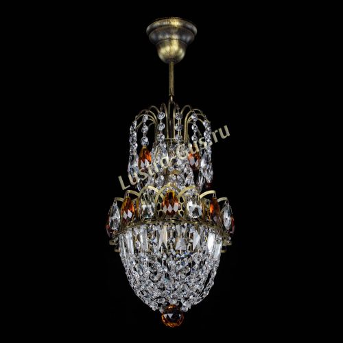 Люстра Астра №1 узкая чайная под бронзу в Магнитогорске Гусь Хрустальный