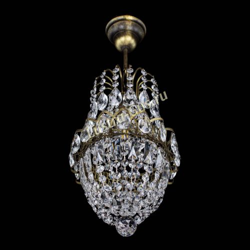 Люстра Астра №1 узкая с подвесом под бронзу в Магнитогорске Гусь Хрустальный