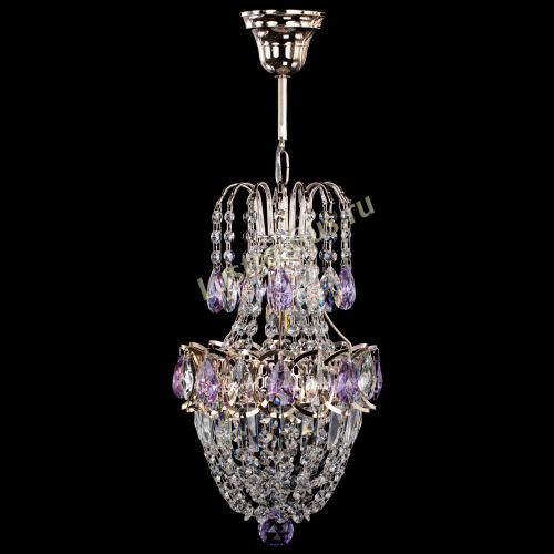 Люстра Астра №1 узкая фиолетовая в Магнитогорске Гусь Хрустальный