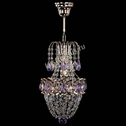 Люстра Астра №1 узкая фиолетовая в Магнитогорске Гусь Хрустальный