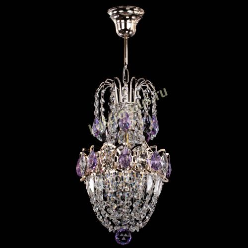 Люстра Астра №1 узкая фиолетовая в Магнитогорске Гусь Хрустальный