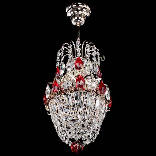 Люстра Астра №1 узкая красная в Магнитогорске Гусь Хрустальный
