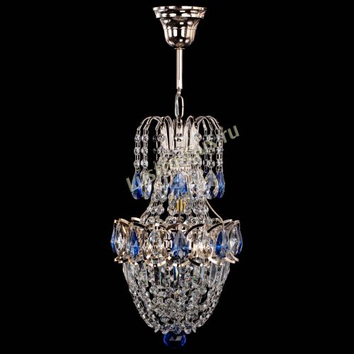 Люстра Астра №1 узкая синяя в Магнитогорске Гусь Хрустальный