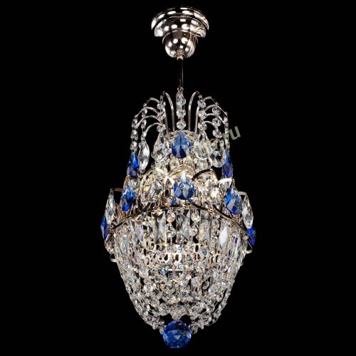 Люстра Астра №1 узкая синяя в Магнитогорске Гусь Хрустальный