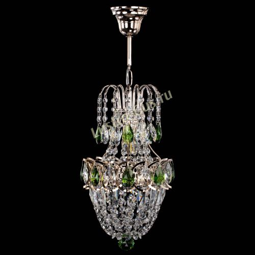 Люстра Астра №1 узкая зеленая в Магнитогорске Гусь Хрустальный