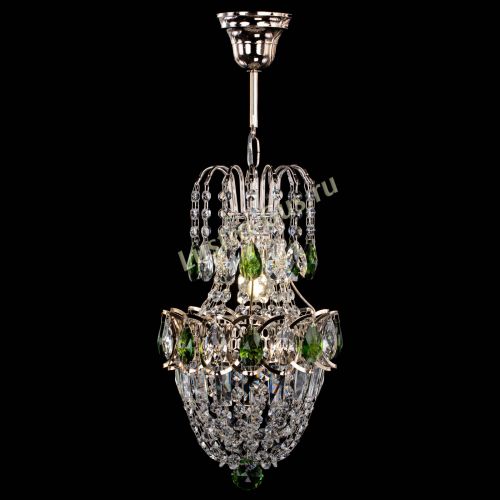 Люстра Астра №1 узкая зеленая в Магнитогорске Гусь Хрустальный