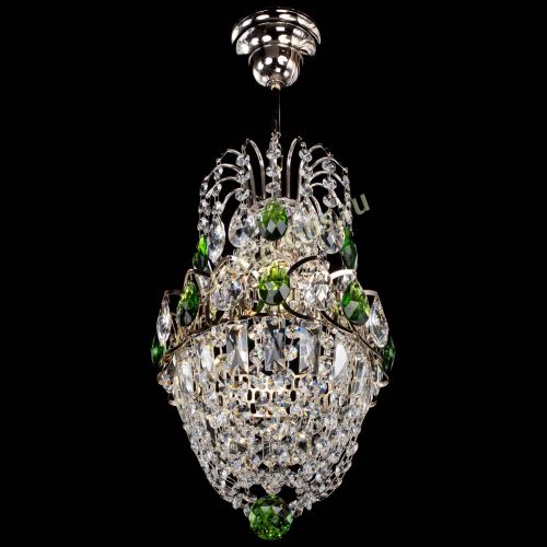 Люстра Астра №1 узкая зеленая в Магнитогорске Гусь Хрустальный