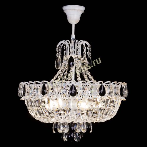 Люстра Астра Белая с подвесом черная в Магнитогорске Гусь Хрустальный