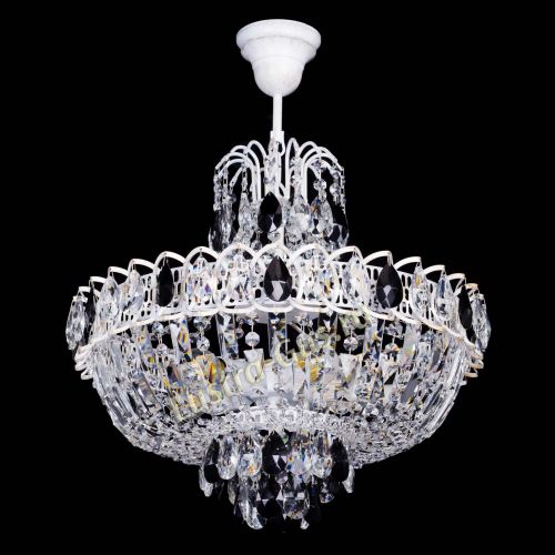 Люстра Астра Белая с подвесом черная в Магнитогорске Гусь Хрустальный