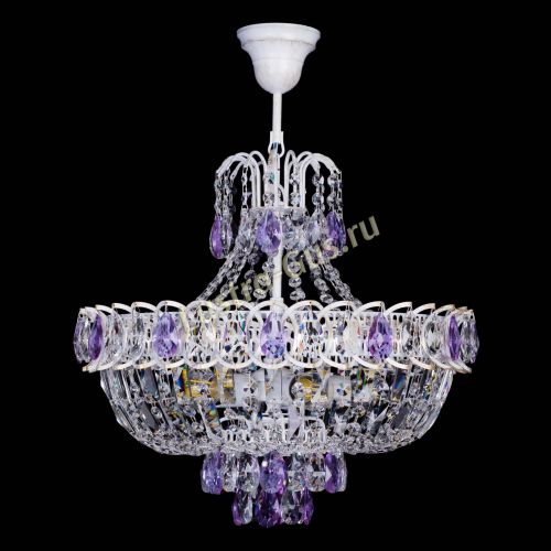 Люстра Астра Белая с подвесом фиолетовая в Магнитогорске Люстра Астра Белая с подвесом фиолетовая в Магнитогорске