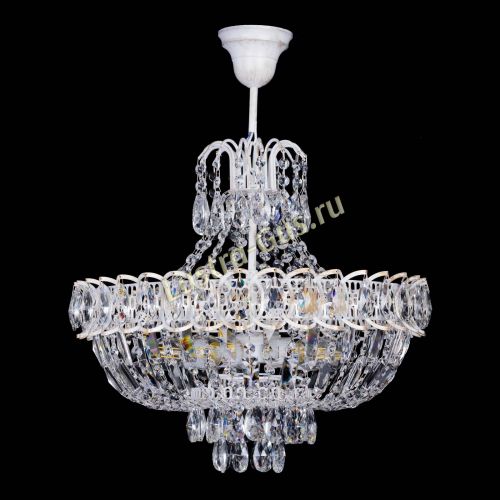 Люстра Астра Белая с подвесом в Магнитогорске Гусь Хрустальный