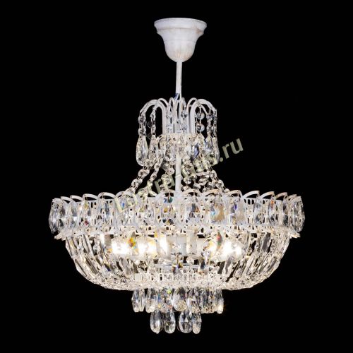 Люстра Астра Белая с подвесом в Магнитогорске Гусь Хрустальный