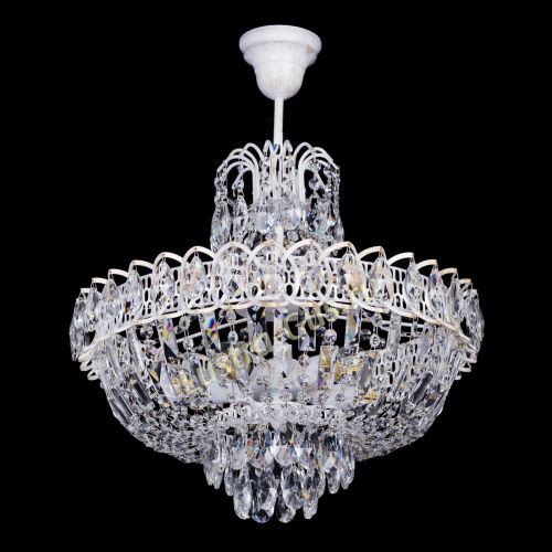 Люстра Астра Белая с подвесом в Магнитогорске Гусь Хрустальный